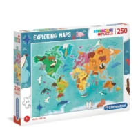 Puzzle 250 Pcs Mapa Mundo Animales - Clementoni - Compra online en medsuq.cl